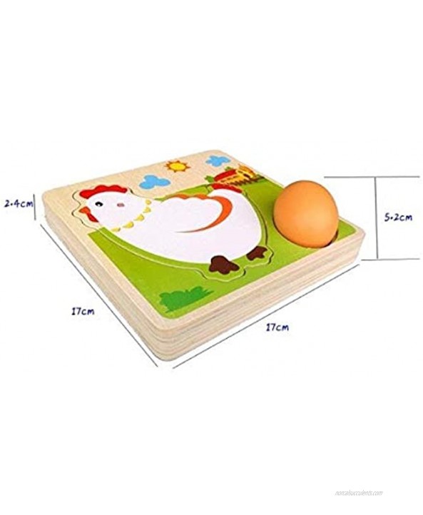 TKmom Wooden Layered Toddler Puzzle Ages 2-4 Chick Growth Farm Animal Puzzle Safariology Life of a Chick Montessori Early Educational Toy for Toddler Xmas Birthday Gift