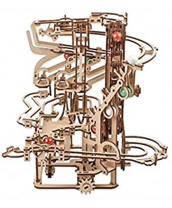 UGEARS 3D Puzzle Marble Run Chain Creative 3D Wooden Puzzles for Adults with Rubber Band Motor Marble Run Chain Wood Model Kit Unique Wooden Puzzle 3D Puzzles for Adults and Kids Building Kit