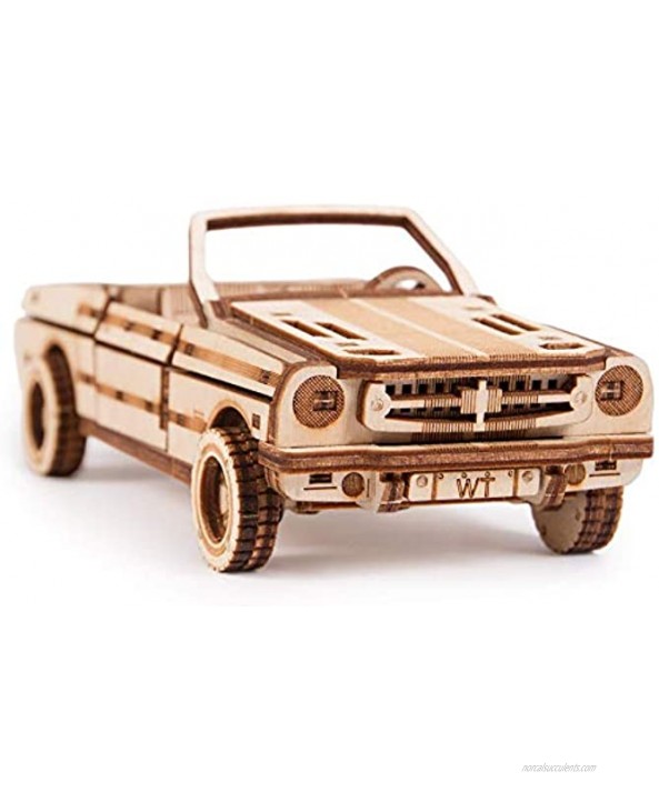Wood Trick 4-Pack Mechanical Model Cars Kits to Build SUV ATV Cabriolet Safari Moving Parts 3D Wooden Puzzle for Adults and Kids to Build