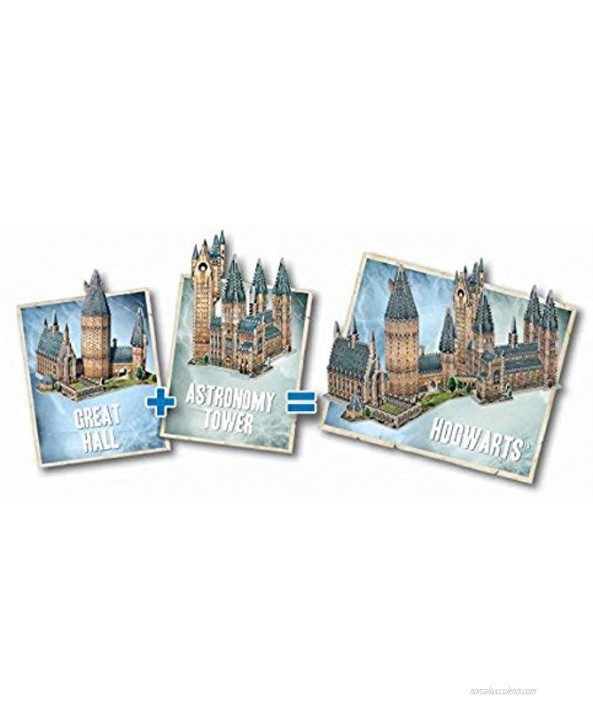 Wrebbit 3D Harry Potter Hogwarts Castle 3D Jigsaw Puzzle Great Hall and Astronomy Tower Bundle of 2 Total of 1725 Pieces