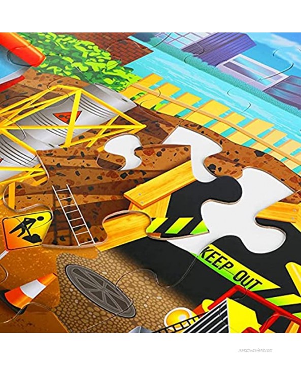 48-Piece Giant Floor Jigsaw Puzzles for Preschool Kids Construction 2.9 x 1.9 Feet