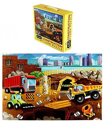48-Piece Giant Floor Jigsaw Puzzles for Preschool Kids Construction 2.9 x 1.9 Feet