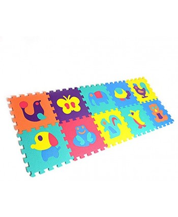 Animals Rubber EVA Foam Puzzle Play Mat Floor. 10 Interlocking playmat Tiles Tile:12X12 Inch