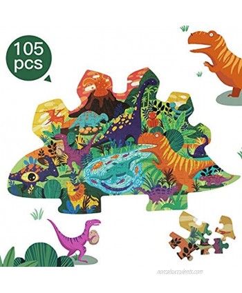 BABYTRY Dinosaur Puzzles for Kids Ages Puzzles 3 4 5 8 10 Toddlers Dinosaur Jigsaw Puzzles for Kids Ages 3 4 8 100 Pieces Dinosaur Floor Puzzles for Kids 4 Big Pieces Puzzles for Kids Ages 3-5
