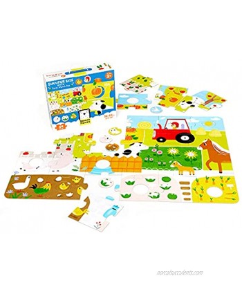 Banana Panda Farm Match Fun Suuuper Size Puzzle Large Floor Puzzle and Matching Activity with 34 Pieces for Kids Ages 2 Years +