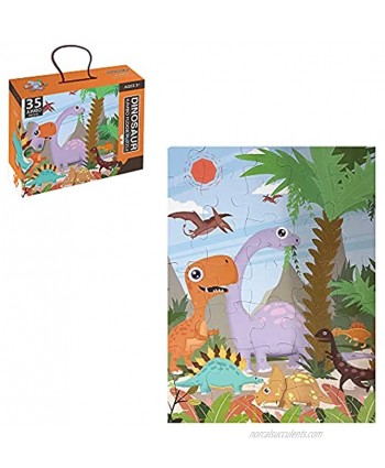 Dinosaur Floor Puzzle for Preschool Kids 35 Piece Dinosaur Jumbo Jigsaw Puzzles Pieces for Kids Learning Educational Games and Toys for Kids Ages 3 4 5 Birthday Gift for Kids