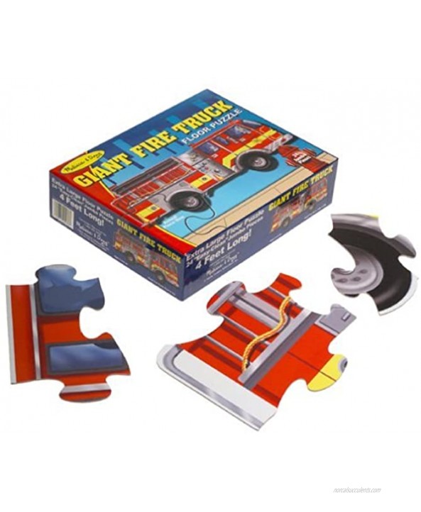 Giant Fire Truck: 24-Piece Floor Puzzle + FREE Melissa & Doug Scratch Art Mini-Pad Bundle [04367]