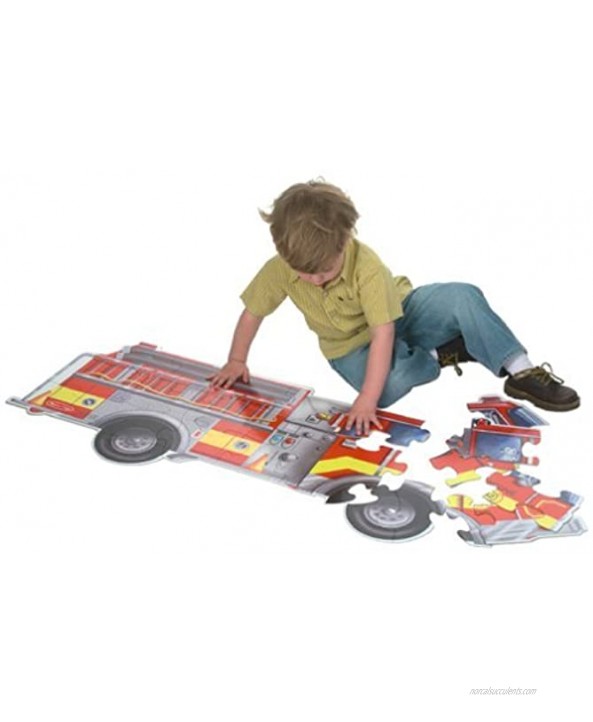Giant Fire Truck: 24-Piece Floor Puzzle + FREE Melissa & Doug Scratch Art Mini-Pad Bundle [04367]