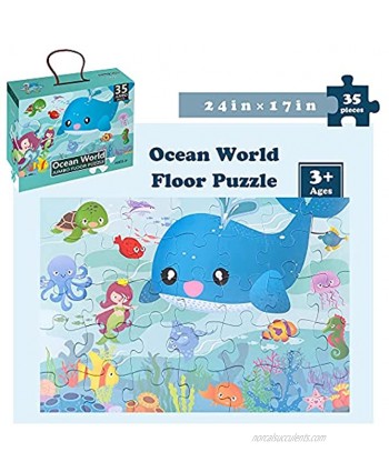 Jumbo Puzzle for Kids Ages 3-5 Whale Floor Puzzles for Preschool Kids 35 Piece Jigsaw Puzzle for Toddler Learning Educational Games and Toys for Kids Ages 3 4 5 Birthday Gift for Kids