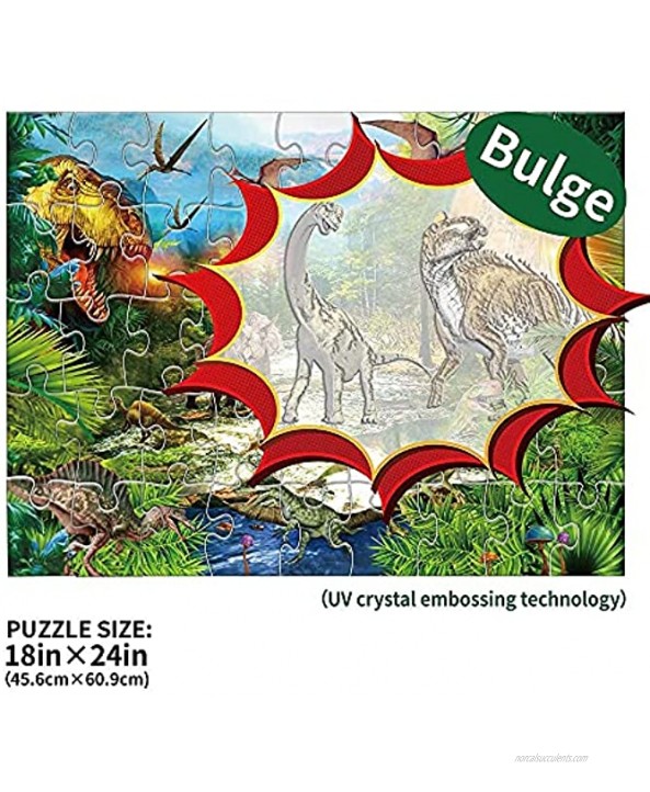 Kids Puzzle for Kids Ages 4-8 Dinosaur Floor Puzzle Raising Children Recognition Promotes Hand Eye Coordinatio Bulge Design,46Pcs,24x18in