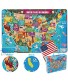 Kids Puzzle Toy Puzzles for Kids Ages 4-8 USA Map Floor Puzzle Raising Children Recognition &Promotes Hand-Eye Coordinatio 46Pcs,3x2Feet