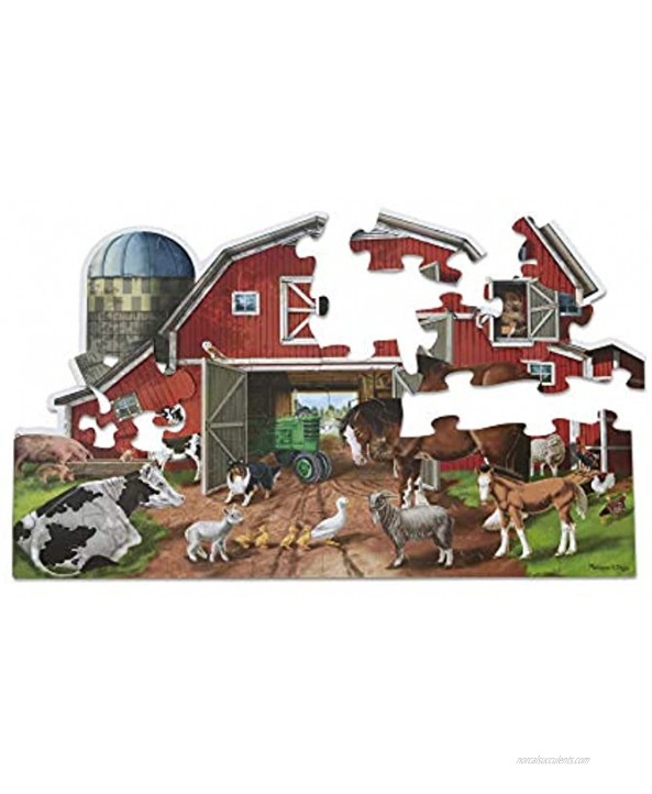 Melissa & Doug Busy Barn Shaped Jumbo Jigsaw Floor Puzzle 32 pcs 2 x 3 feet