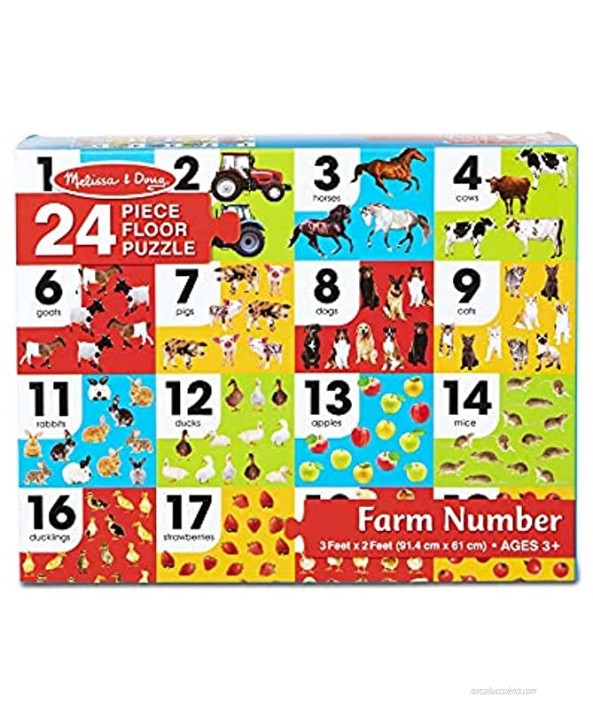 Melissa & Doug Farm Number Jumbo Floor Puzzle 24 pcs 2 x 3 feet