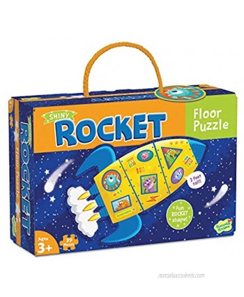 Peaceable Kingdom Shimmery Rocket Floor Puzzle – 39 Piece Giant Floor Puzzle for Kids Ages 5 & up – Fun-Shaped Puzzle Pieces – Great for classrooms