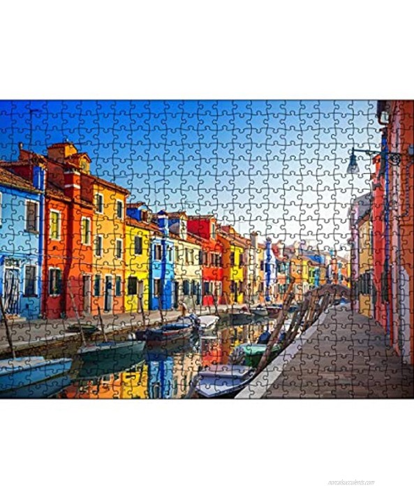 Rocorose 1000 Piece Jigsaw Puzzle,Colorful Houses in Venice Floor Puzzle for Kids Adult