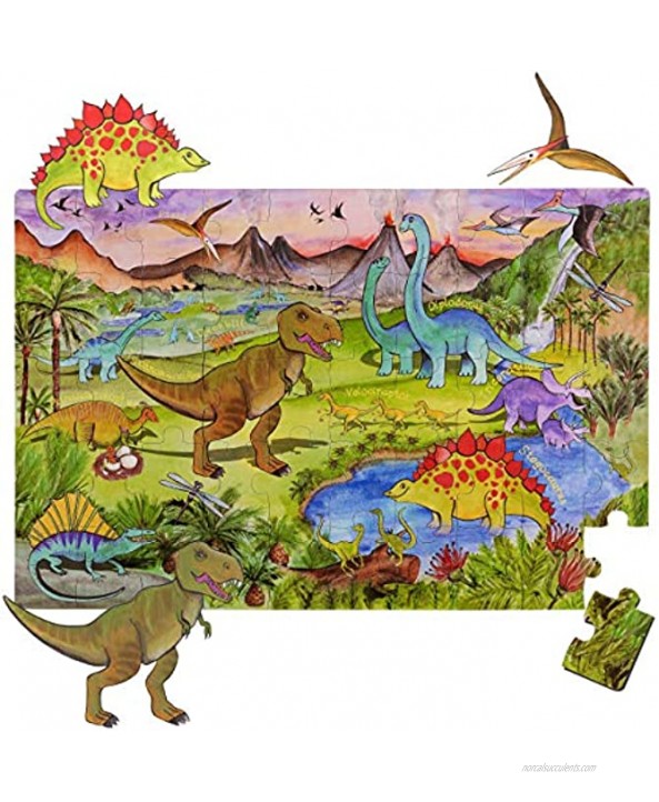 World Map Big Floor Puzzle with Thick Jigsaw Puzzle Pieces which can Also be Used on a Table are Great Floor Puzzles for Kids Ages 4-8 Years and Older Dinosaur Puzzle