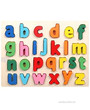 Children's Number Letter Puzzle,Alphabet and Number Puzzle Set Wooden Upper Case Letter Number and Shape Learning Puzzles Board Toy for Preschool Boys and Girls GiftsA