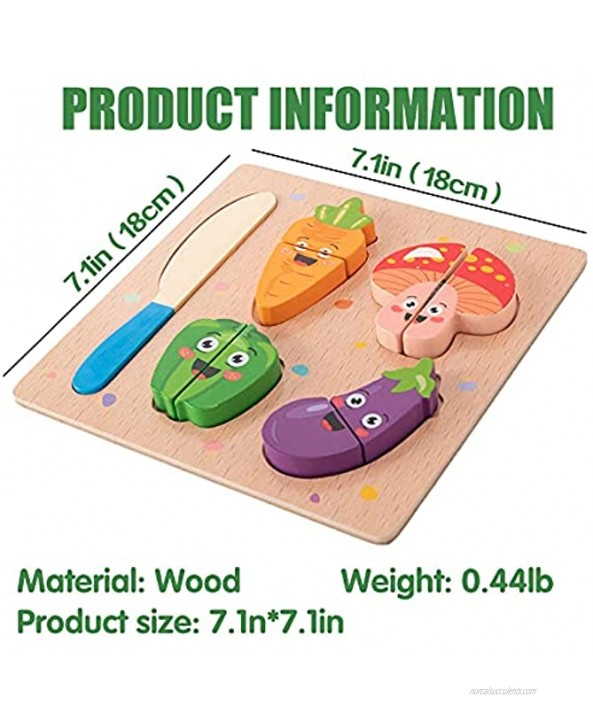 CUCOS Wooden Cutting Puzzles for Kids Ages 1-5 Years Old Vegetable Toddler Puzzles Learning Toys Educational Gift for Girls and Boys