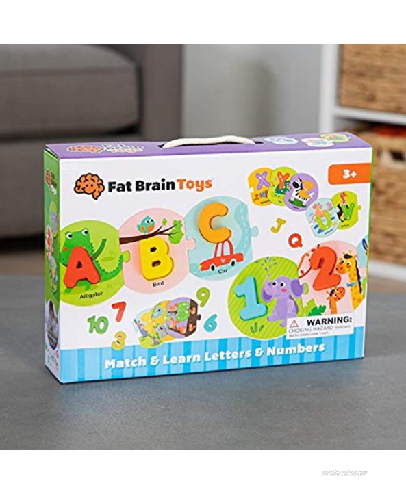 Fat Brain Toys Number & Alpha Puzzle Combo Match & Learn Letters & Numbers Early Learning Toys for Ages 3 to 4