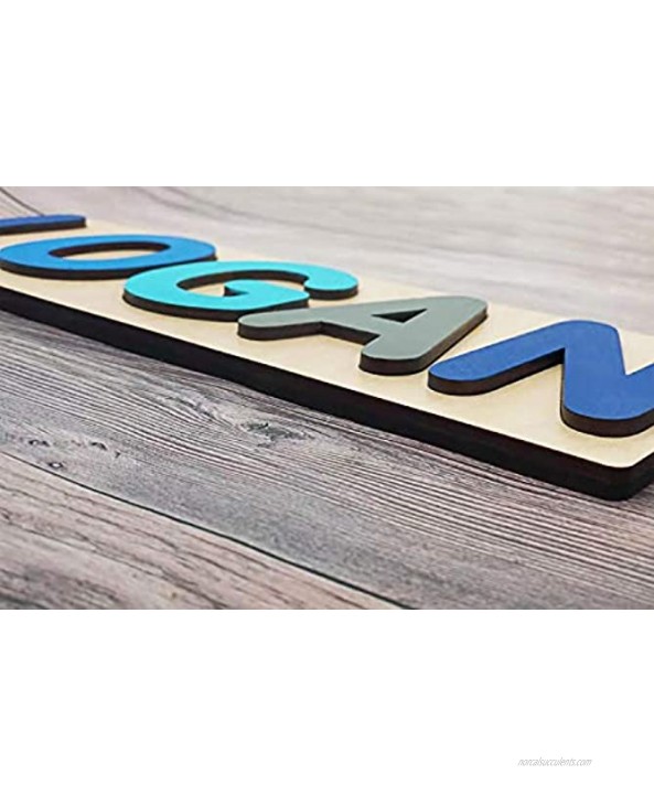 Handmade Wooden Personalized Name Puzzle Flat Rate up to 8 Letters Early Learning Toy with Personalized Engraved Text Greetings on Back