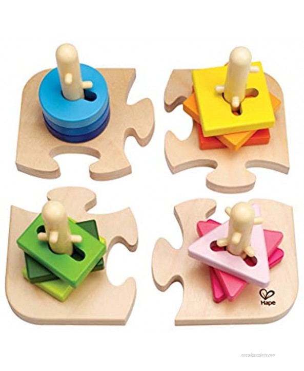 Hape Creative Toddler Wooden Peg Puzzle L: 7.8 W: 4.6 H: 7.8 inch