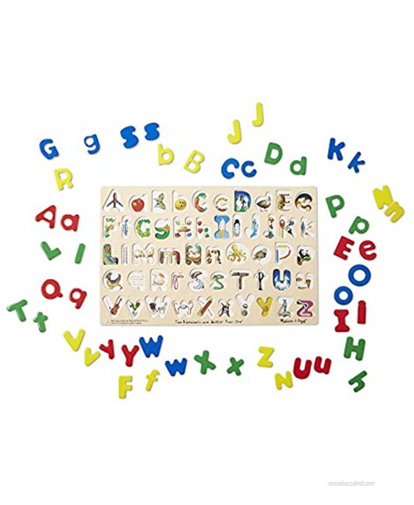 Melissa & Doug Upper & Lower Case Alphabet Letters Wooden Puzzle 52 pcs