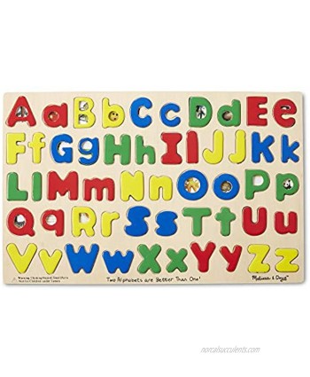 Melissa & Doug Upper & Lower Case Alphabet Letters Wooden Puzzle 52 pcs