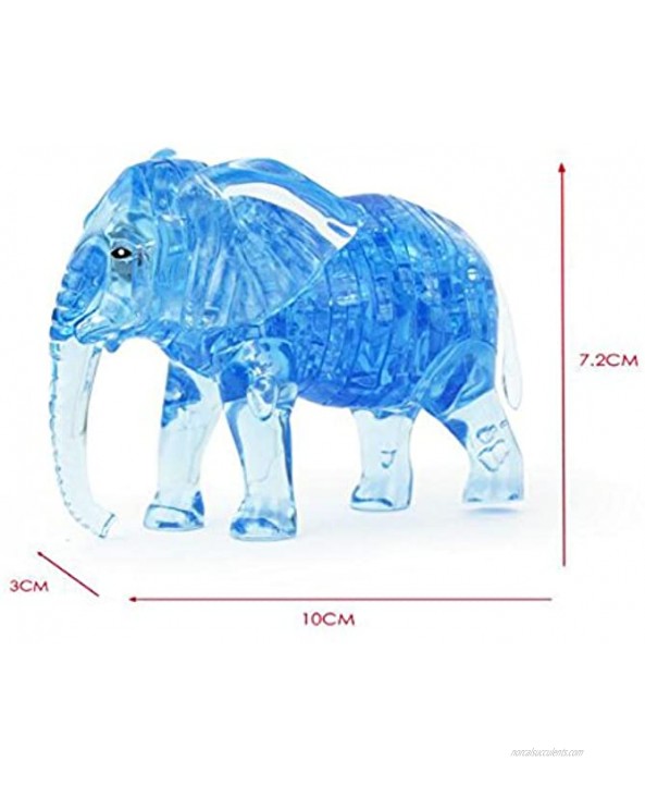 NOQ 3D Crystal Three-Dimensional Puzzle Creative DIY Puzzle Children's Toys Assembled Plastic Building Blocks Elephant Gift
