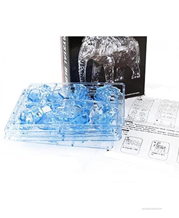NOQ 3D Crystal Three-Dimensional Puzzle Creative DIY Puzzle Children's Toys Assembled Plastic Building Blocks Elephant Gift