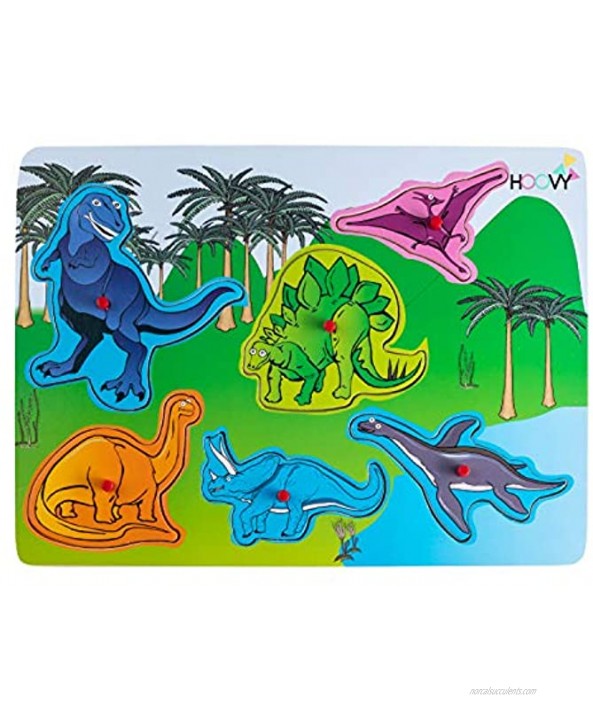 Premium Baby Peg Puzzle 3-in-1 Set 3 Different Themed Educational Knob Puzzles for Boy & Girl Toddlers Bonus: Storage Rack Sea Creatures Vehicles Dinosaur's