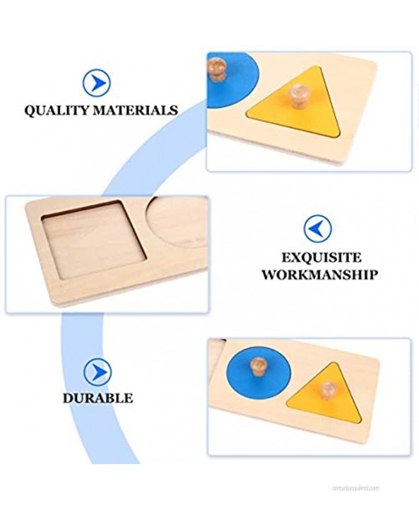 TOYANDONA 1 Pieces Wooden Shape Puzzles,Wood Knob Puzzle Peg Board Geometric Shape Match Puzzles