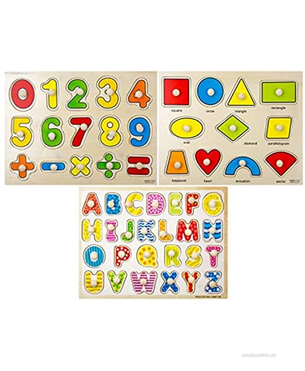 TOYSERY Wooden Puzzles for Toddlers 3 Sets of Puzzles for Kids Educational Toys for Toddlers Puzzle Sets for Kids Preschool Puzzles for Kids Learning Puzzle Gift for Children Ages 3+