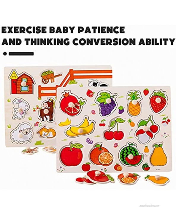 WADILE Wooden Puzzles for Kids Ages 1-5 Years Old Vegetables Toddler Puzzles Learning Toys Educational Gift for Girls and Boys