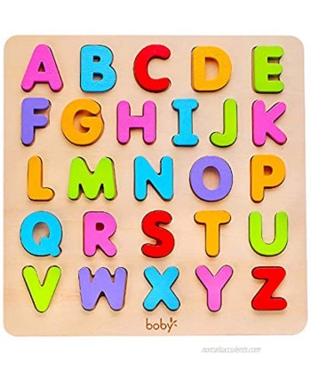 Wooden Alphabet Puzzle Toys ABC Letter & Number Puzzle for Toddlers 1 2 3 Years Old Preschool Learning Toys for Kids Educational Name Puzzle Gift for Boys and Girls Alphabet Puzzle