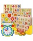 Wooden Peg Puzzles for Toddlers – Pack of 3 with Foam Learning Clock Educational Preschool Puzzles for Toddlers 3 Year Old Kids Boys Girls Babies 36 Months Children Math Learning Set