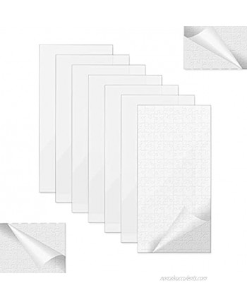 12 Sheets Peel and Stick Puzzle Saver Sheets Backing Adhesive Sheet Transparent Jigsaw Puzzle Saver for Preserving Your Puzzles 7.5 x 15 Inches