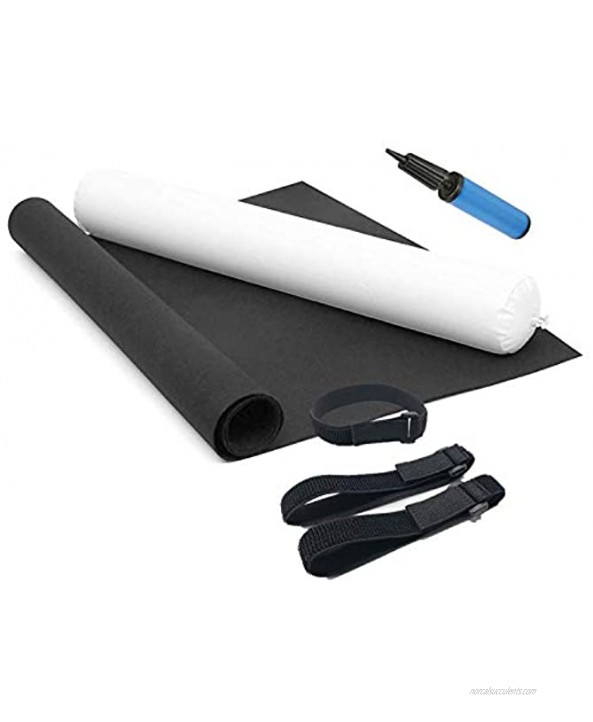 Black Felt Mat for Jigsaw Puzzles Storage Up to 1500 Pieces 46 x 26 Puzzle Roll Up Mat Inflatable Tube 3 Elastic Fasteners and a Air Pump