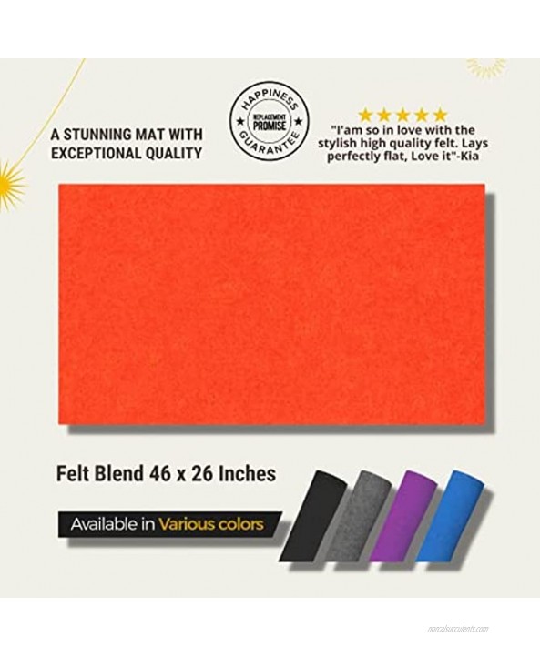 GRATEFUL HOUSE Premium Wool Blend Roll Up Puzzle Mats for Jigsaw Puzzles. Wool Felt lays Perfectly Flat Comes Rolled & not Folded. Fits 500 1000 1500 Piece Jigsaw Puzzles. Orange 46 x 26 inches