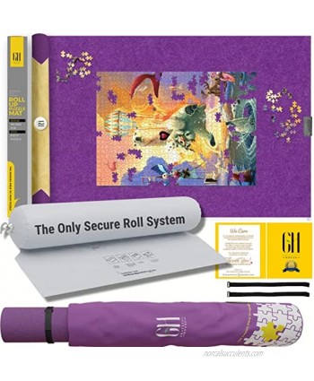 GRATEFUL HOUSE Premium Wool Blend ROLL UP Puzzle MATS for Jigsaw Puzzles. Wool Felt lays Perfectly Flat Comes Rolled & not Folded. Fits 500 1000 1500 Piece Jigsaw Puzzles. Purple 46 x 26 inches