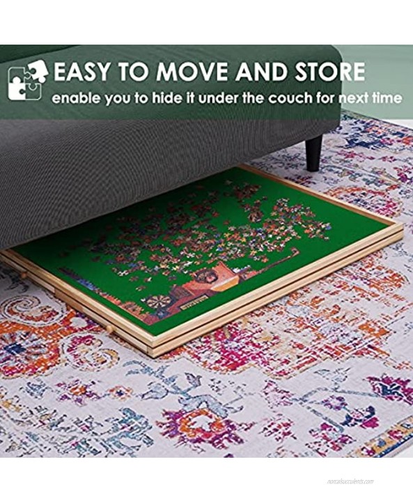 Lovinouse 1500 Piece Wooden Puzzle Board 36 x 24 Inch Jigsaw Puzzle Boards and Storage Plateau-Smooth Fiberboard Work Surface with 4 Sliding Drawers for 1500 Pieces
