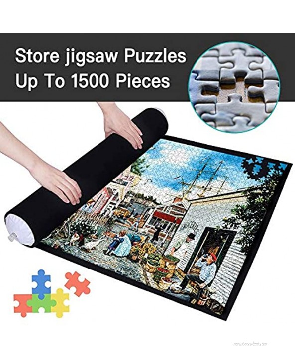 MUTOCAR Jigsaw Puzzle Board Portable Puzzle Mat Up to 1500 Pieces Portable Puzzles Board,46 x 26 Felt Mat Inflatable Tube and 3 Elastic Fasteners for Puzzle Storage Puzzle Saver