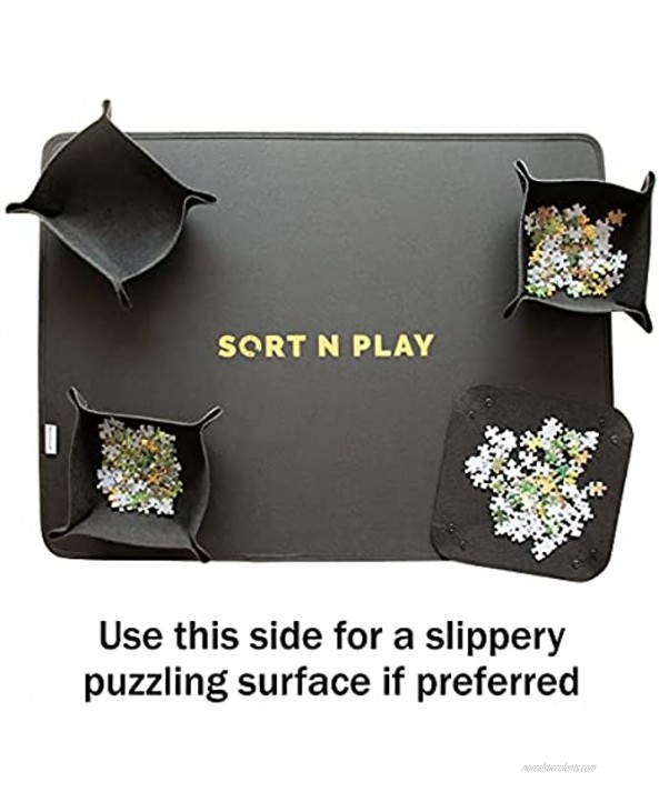 Portable Jigsaw Puzzle Board with Cover and Drawers Puzzle Tables for Adults Puzzle Storage and Organizer 1,000 Piece Puzzle Mat Jigsaw Puzzle Saver Caddy with 4 Foldable Puzzle Trays