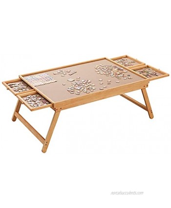 Puzzle Board 34” x 26” Puzzle Table for Adults and Teens Puzzle Boards and Storage Puzzle Wooden Plateau Lounger with Cover-Smooth Fiberboard Work Surface Puzzle Storage System Up to 1,500 Pieces