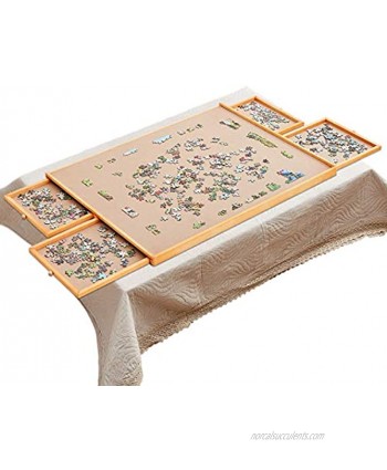 Puzzle Board Wooden Puzzle Board,Puzzle Tables for Adults Puzzle Boards and 4 Storage & Sorting Drawers Jigsaw Puzzle Table Puzzle Tray Puzzle Table Jumbo Size: 29"×21" Up to 1000 Pieces