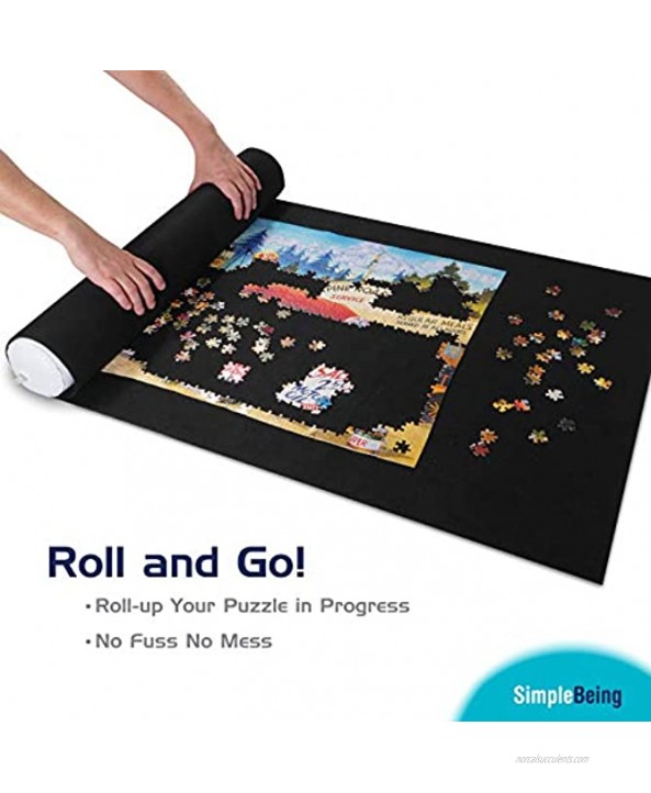 Simple Being Jigsaw Puzzle Roll Up Mat Puzzle Saver Storage Holder Felt Board