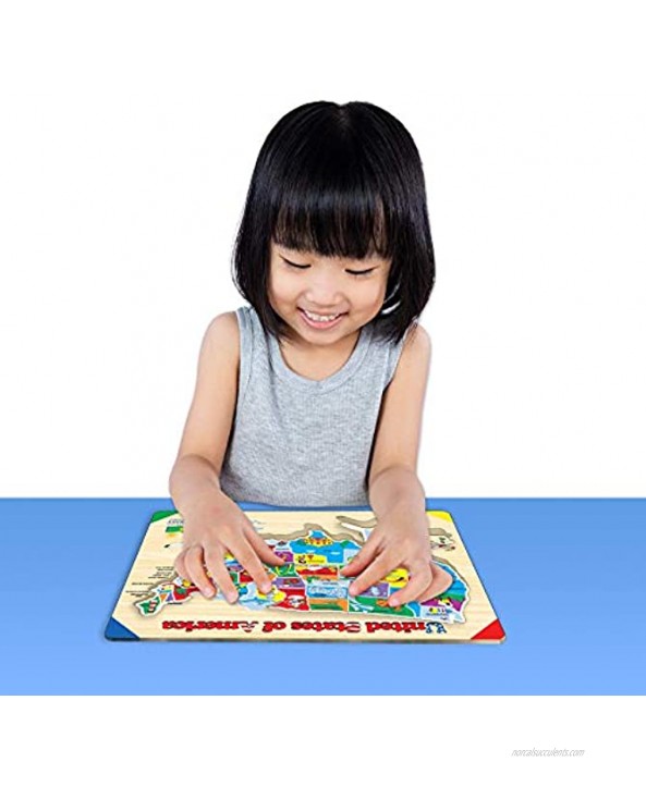 The Learning Journey Lift & Learn Puzzle USA Map Puzzle for Kids Preschool Toys & Gifts for Boys & Girls Ages 3 and Up United States Puzzle for Kids Award Winning Toys