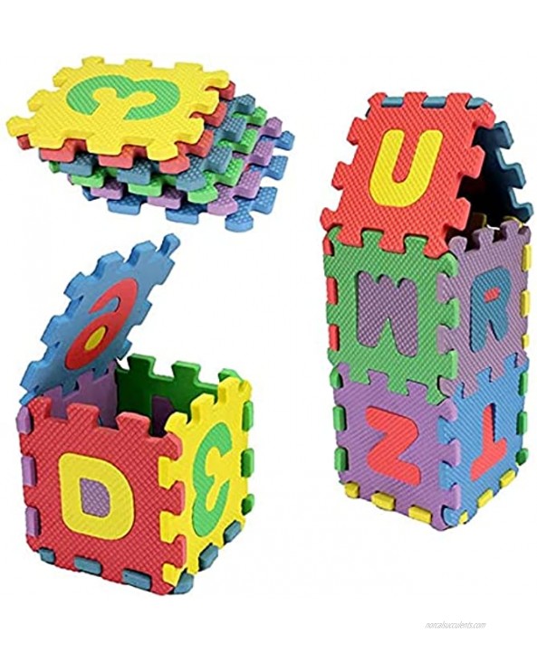 36PCs Baby Child Number Alphabet Digital Puzzle Little Size Interlocking Foam Puzzle Play Mat Non Slip Lightweight Kid's Floor Puzzle Colorful EVA Building Blocks Toy Gift 5.55.5