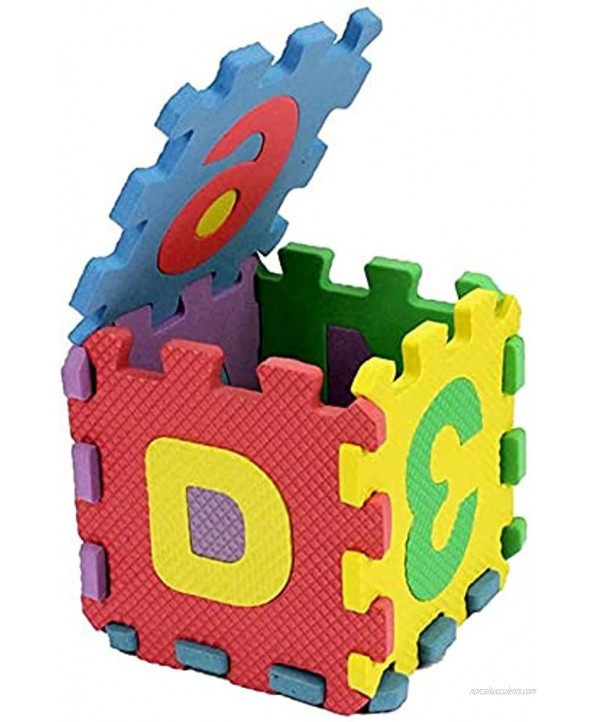 36PCs Baby Child Number Alphabet Digital Puzzle Little Size Interlocking Foam Puzzle Play Mat Non Slip Lightweight Kid's Floor Puzzle Colorful EVA Building Blocks Toy Gift 5.55.5