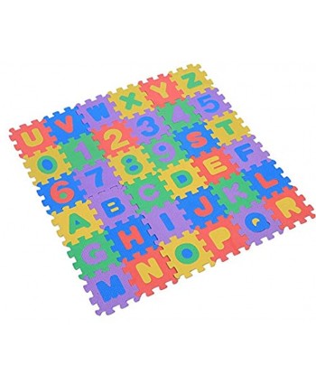 36Pcs Eva Foam Mat Kid Play Mat Safe Bright Color Numbers Letters Foam Play Carpet Durable for Playing for Crawling