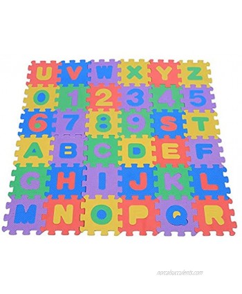 36Pcs Eva Foam Mat Kid Play Mat Safe Bright Color Numbers Letters Foam Play Carpet Durable for Playing for Crawling